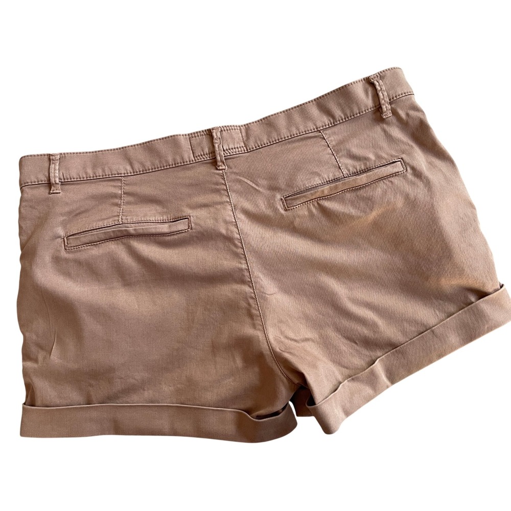 KAOS Jeans Chino Stretch Short 3" Women Size 31 Mauvey Camel Tan Made in Italy - Picture 2 of 9